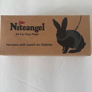 Niteangel Adjustable Soft Rabbit Harness with Leash Large Blue Nylon New in Box